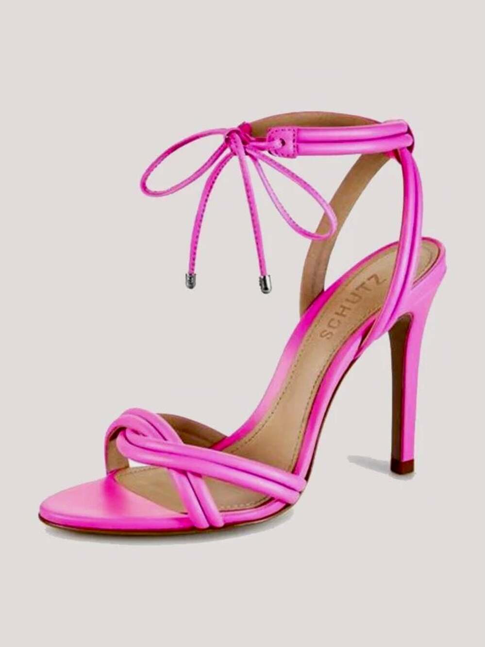 Schutz Yvi Heel Neon Pink NEW Sandal Size 8 Open Toe Party Barbie Designer
